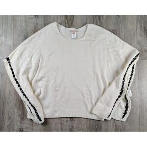 Gibson Latimere Sleeveless Poncho-style Knit Sweater Snap Sides Chain Large